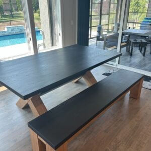 Alternative view of White Oak & Ash Dining Table w/ Bench