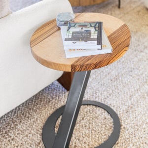 Zebra & Quilted Maple End Table - Eclipse Collection #003